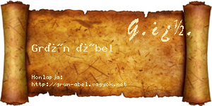 Grün Ábel névjegykártya